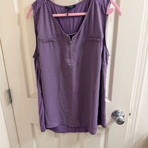 Papermoon Purple Zip-Front Sleeveless Top